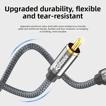 Adaptér kábel 3,5 mm na dvojité RCA pre zosilňovač a reproduktory, meďové jadro, zvukový výstup