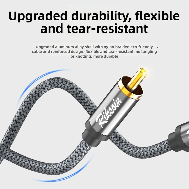 Adaptér kábel 3,5 mm na dvojité RCA pre zosilňovač a reproduktory, meďové jadro, zvukový výstup