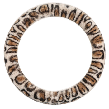 Husă pentru volan din pluș pentru iarnă, imprimeu leopard, potrivire universală, anti-derapant, durabilă