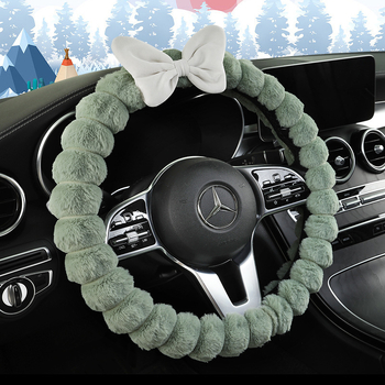 Ichabo potia volantu z umelého plyšu – zimný štýl, roztomilý dizajn, univerzálne uchytenie, materiál: umelý plyš