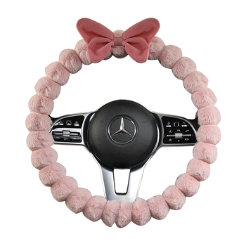 Ichabo potia volantu z umelého plyšu – zimný štýl, roztomilý dizajn, univerzálne uchytenie, materiál: umelý plyš