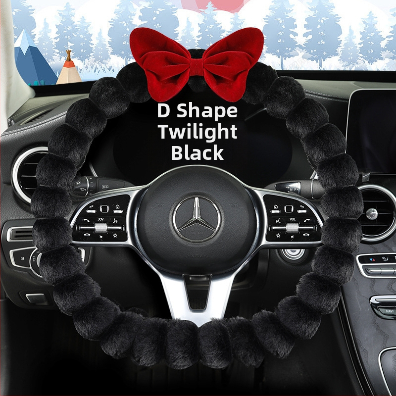 Ichabo potia volantu z umelého plyšu – zimný štýl, roztomilý dizajn, univerzálne uchytenie, materiál: umelý plyš