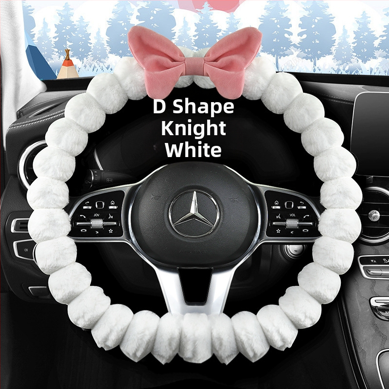 Ichabo potia volantu z umelého plyšu – zimný štýl, roztomilý dizajn, univerzálne uchytenie, materiál: umelý plyš