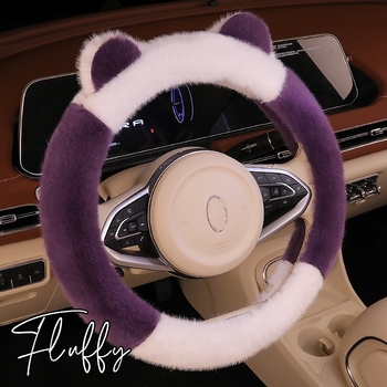 Husă de volan - stil minimalist, pluș artificial, utilizare de iarnă, potrivire universală cu majoritatea mașinilor