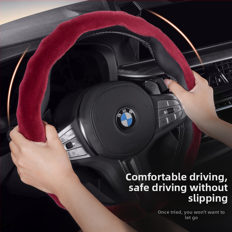 Navlaka za volan automobila, zimska ultra-tanka protivklizna, velur materijal, univerzalna prilagodba za sve sezone