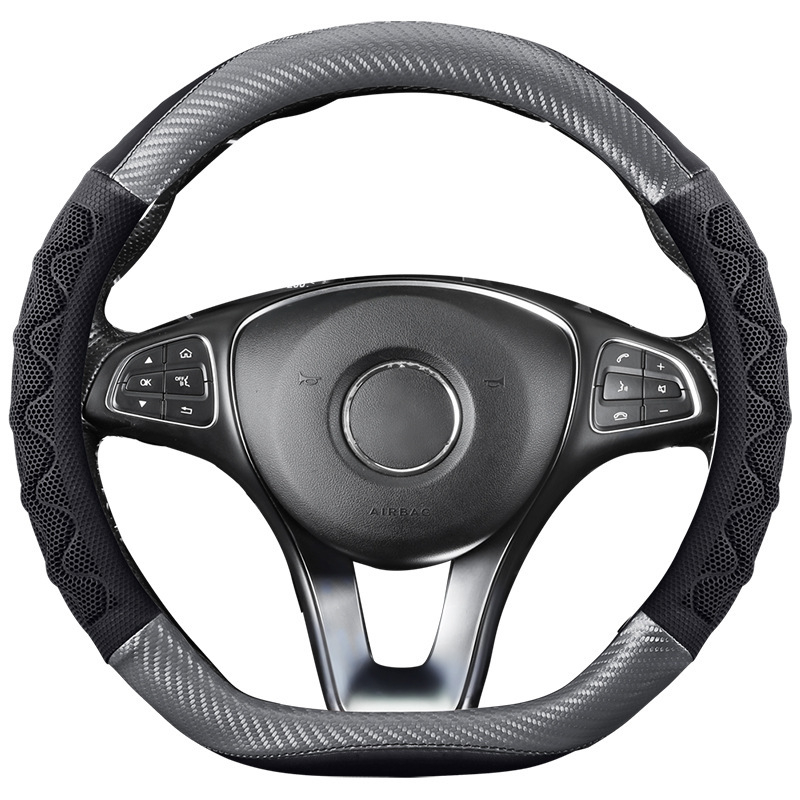 Husă pentru volan din piele, model diamant, antiderapant, respirabil, montaj universal, marca Aolong