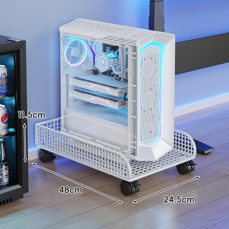 Dvodijelni pomični stalak za desktop računalo s prostorom za pohranu i rashladnom bazom, metalni okvir