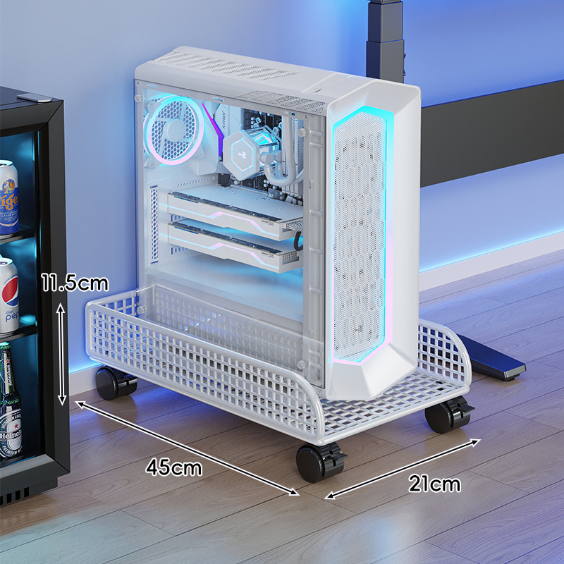 Dvodijelni pomični stalak za desktop računalo s prostorom za pohranu i rashladnom bazom, metalni okvir