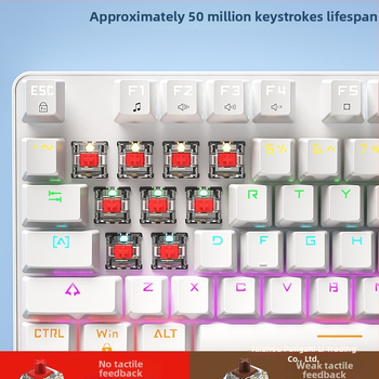 BOW Hot-Swap Механична клавиатура с Tea Switch, 87 клавиша, USB връзка за настолен компютър и лаптоп