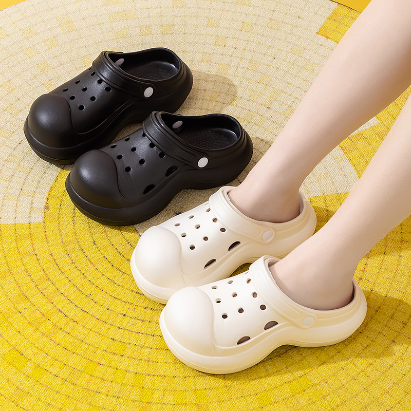 Qi Dashun Crocs stiliaus EVA putų sandalai moterims, kvėpuojantys aukštakulniai sandalai, paplūdimiui ir sodams, padas 3,5 cm+