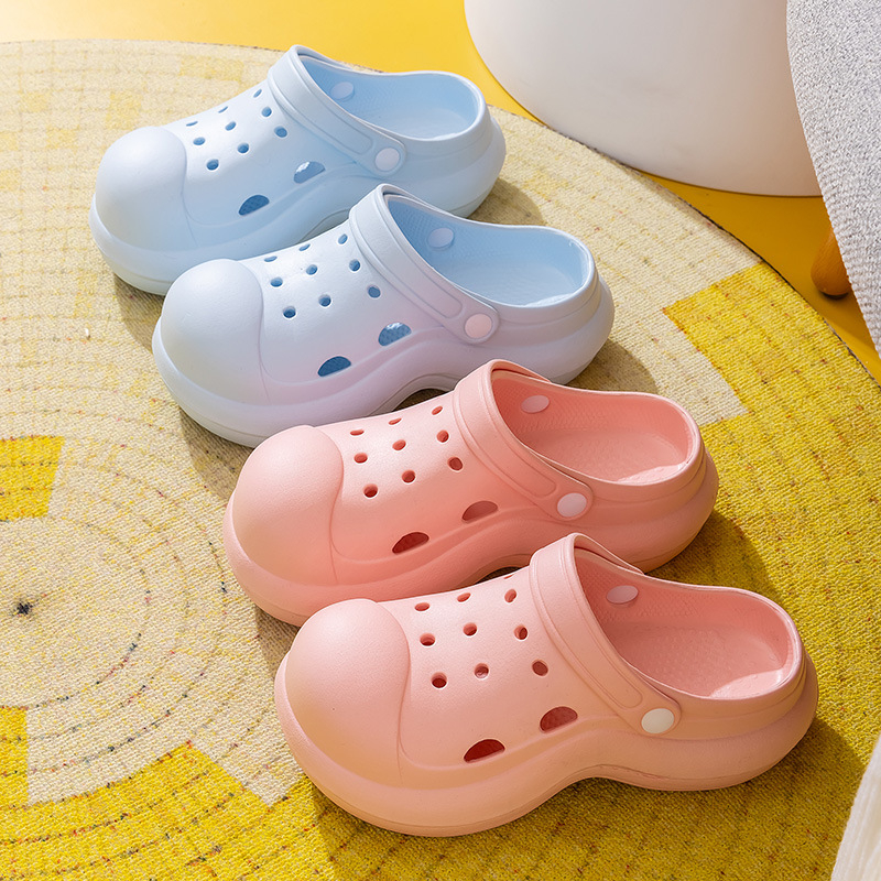 Qi Dashun Crocs stiliaus EVA putų sandalai moterims, kvėpuojantys aukštakulniai sandalai, paplūdimiui ir sodams, padas 3,5 cm+