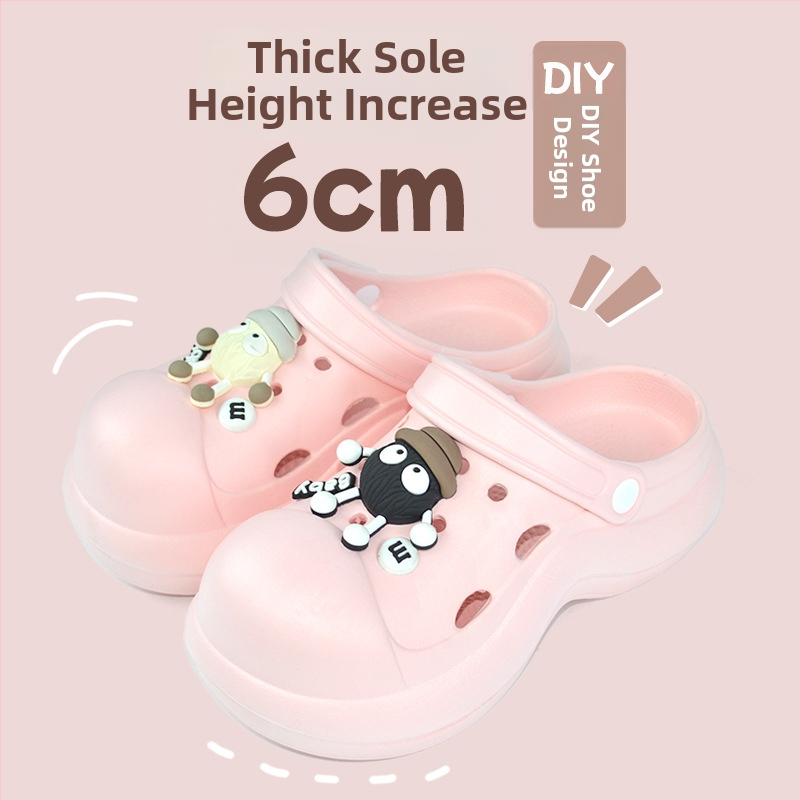 Qi Dashun Crocs stiliaus EVA putų sandalai moterims, kvėpuojantys aukštakulniai sandalai, paplūdimiui ir sodams, padas 3,5 cm+