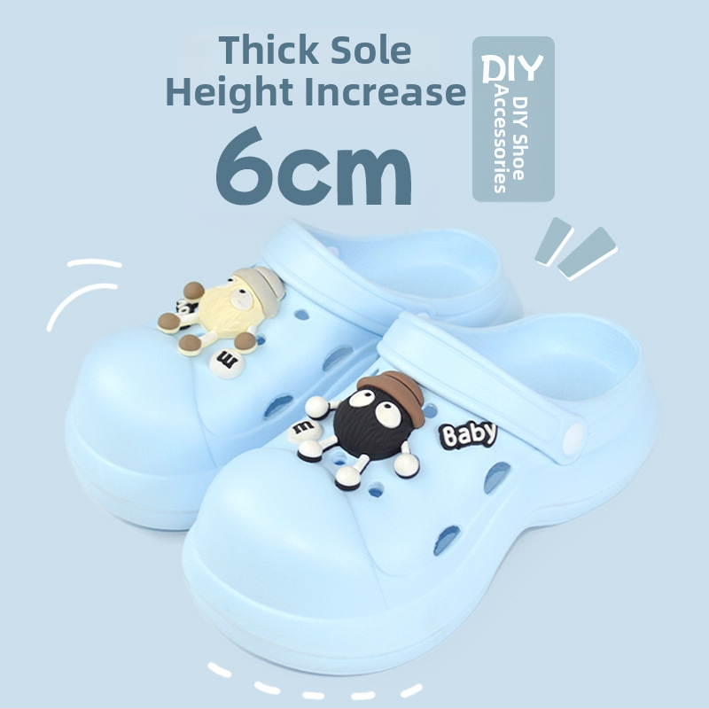 Qi Dashun Crocs stiliaus EVA putų sandalai moterims, kvėpuojantys aukštakulniai sandalai, paplūdimiui ir sodams, padas 3,5 cm+