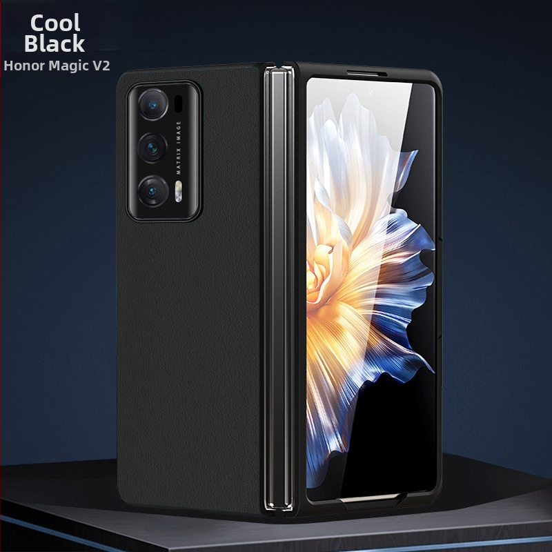 Aizsardzības vāciņš Honor MagicV2, pilns pārklājums, matēts virsma, materiāls: vienkārša āda, izturīgs pret kritieniem, saderīgs ar salokāmo ekrānu, pielāgošana pieejama