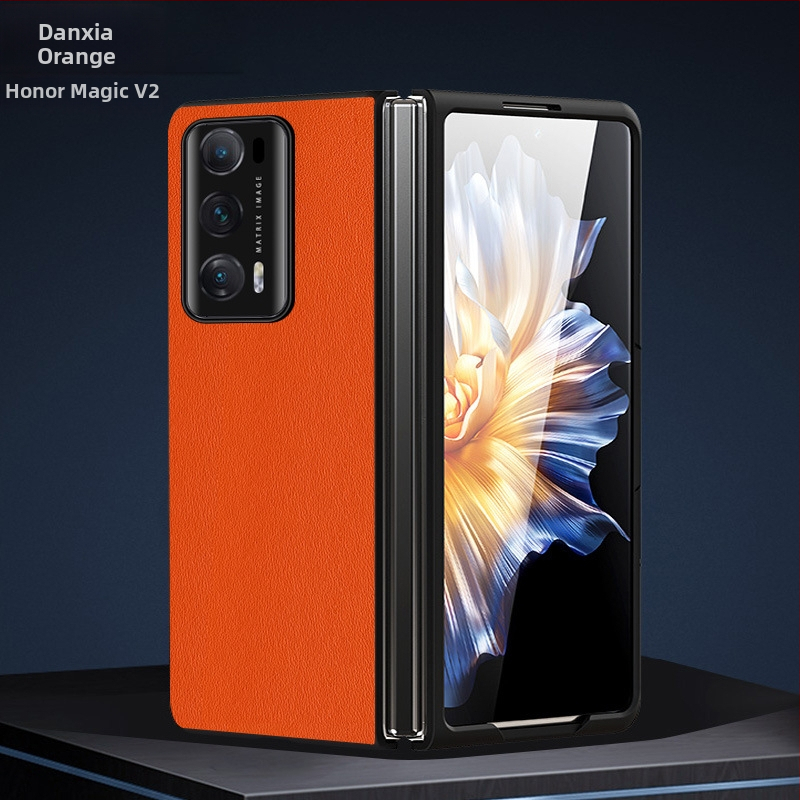 Aizsardzības vāciņš Honor MagicV2, pilns pārklājums, matēts virsma, materiāls: vienkārša āda, izturīgs pret kritieniem, saderīgs ar salokāmo ekrānu, pielāgošana pieejama