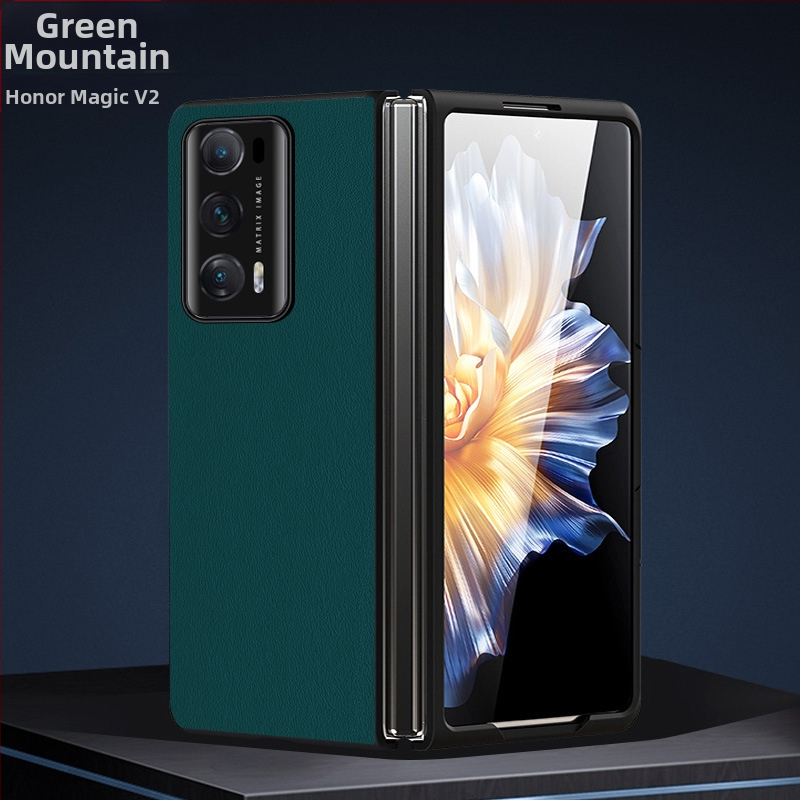 Aizsardzības vāciņš Honor MagicV2, pilns pārklājums, matēts virsma, materiāls: vienkārša āda, izturīgs pret kritieniem, saderīgs ar salokāmo ekrānu, pielāgošana pieejama