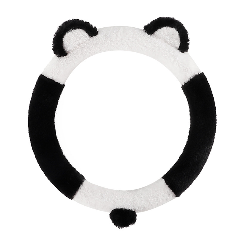 Automašīnas stūres pārsegs, radošs pūkains dizains, ziemas siltums, izšūts raksts, poliesteru virsma, universāla piestiprināšana