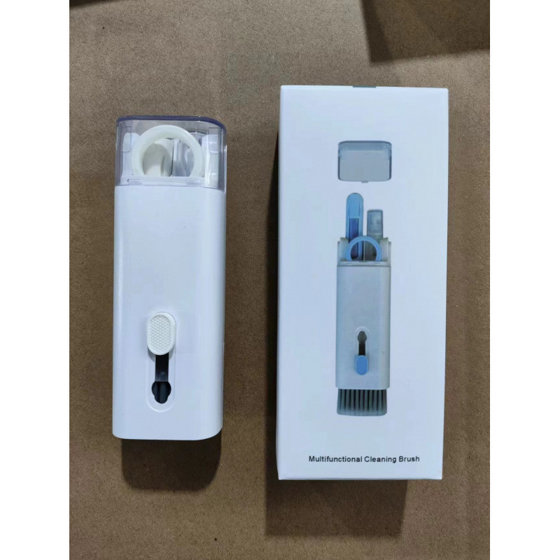 7-in-1 tīrīšanas komplekts tastatūrai ar taustiņu izvilkšanas rīku, tīrīšanas rīkiem telefona ekrānam un Bluetooth austiņām – ABS, 90 g, savietojams ar klaviatūru, universāls tīrīšanas komplekts