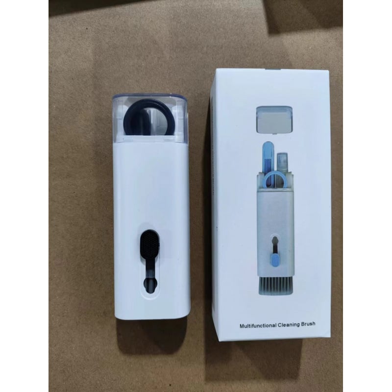 7-in-1 tīrīšanas komplekts tastatūrai ar taustiņu izvilkšanas rīku, tīrīšanas rīkiem telefona ekrānam un Bluetooth austiņām – ABS, 90 g, savietojams ar klaviatūru, universāls tīrīšanas komplekts