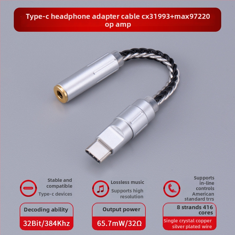 Bartok LY03 heliDAC op-ampsiga – Type-C mobiiliadapter, ühildu Huawei/Samsung/Xiaomi/iPhone 15/16 (CX31993, MAX97220 op-amp-id)