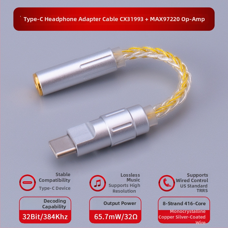 Bartok LY03 heliDAC op-ampsiga – Type-C mobiiliadapter, ühildu Huawei/Samsung/Xiaomi/iPhone 15/16 (CX31993, MAX97220 op-amp-id)