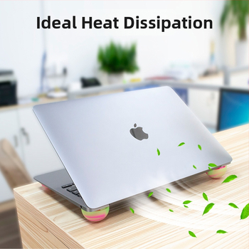 Apple nešiojamojo kompiuterio aušintu pagrindas, silikono neslidžios pagalvėlės, keturių vienetų komplektas, oro aušinimas
