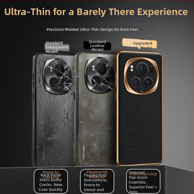 Carcasă de telefon Magic6/Pro pentru Glory, piele naturală, placare electroplating, protecție totală, disipare căldură, rezistentă la cădere, textură Lychee, personalizare disponibilă