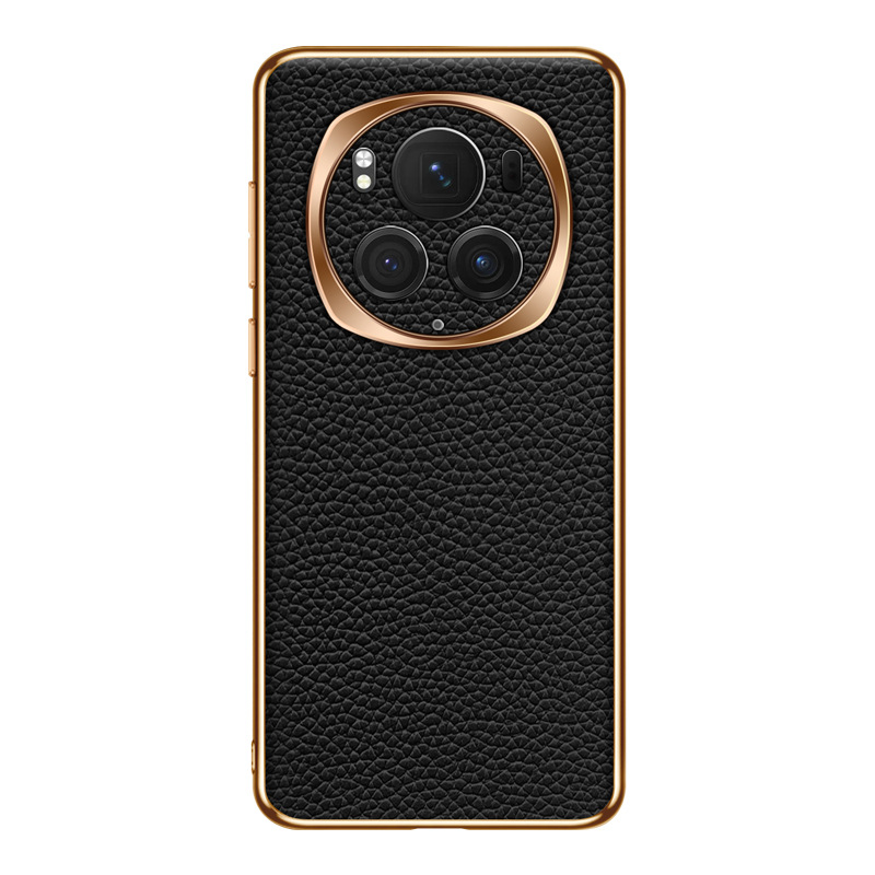 Carcasă de telefon Magic6/Pro pentru Glory, piele naturală, placare electroplating, protecție totală, disipare căldură, rezistentă la cădere, textură Lychee, personalizare disponibilă