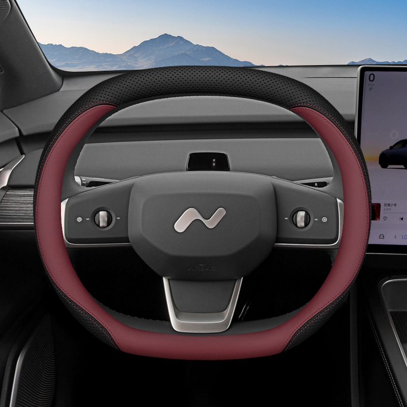 Aicheying L60 stūres rata pārsegs, sporta stils, patiesa āda, visas sezonas, uzstādīšana piemērota konkrētam auto