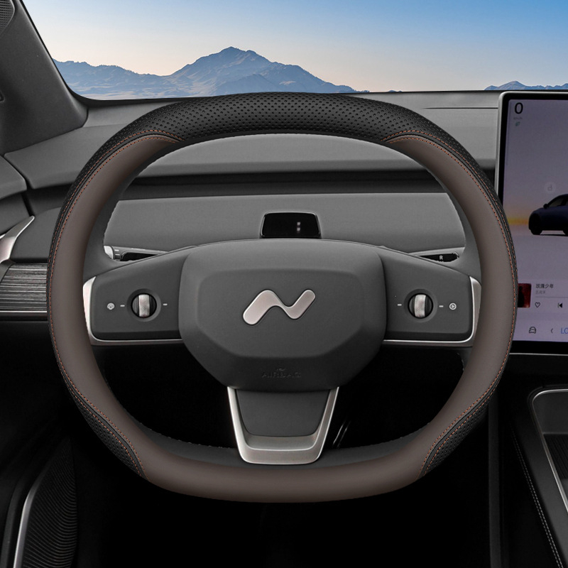 Aicheying L60 stūres rata pārsegs, sporta stils, patiesa āda, visas sezonas, uzstādīšana piemērota konkrētam auto