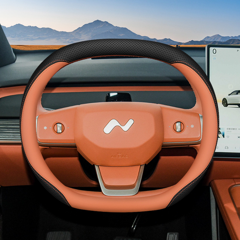 Aicheying L60 stūres rata pārsegs, sporta stils, patiesa āda, visas sezonas, uzstādīšana piemērota konkrētam auto