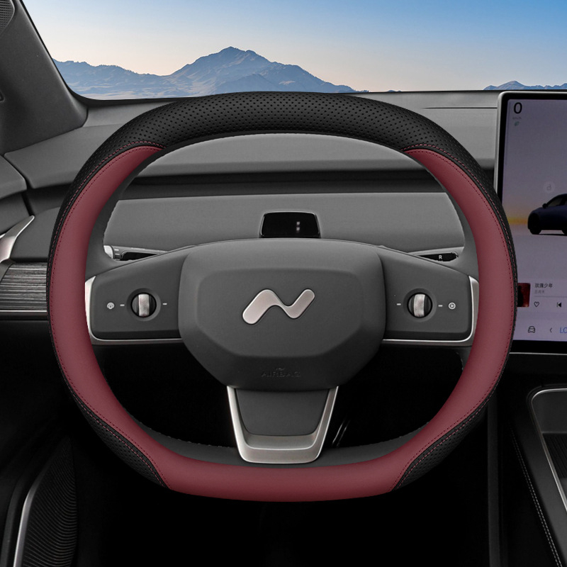 Aicheying L60 stūres rata pārsegs, sporta stils, patiesa āda, visas sezonas, uzstādīšana piemērota konkrētam auto