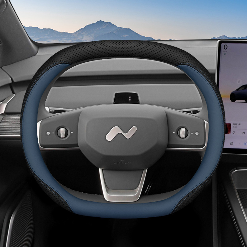 Aicheying L60 stūres rata pārsegs, sporta stils, patiesa āda, visas sezonas, uzstādīšana piemērota konkrētam auto