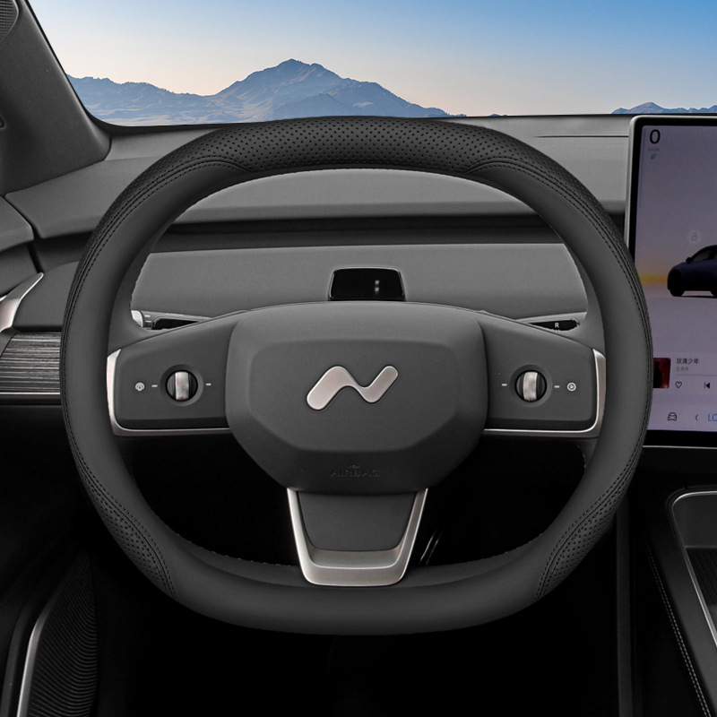 Aicheying L60 stūres rata pārsegs, sporta stils, patiesa āda, visas sezonas, uzstādīšana piemērota konkrētam auto