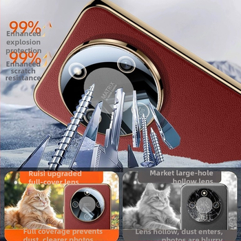 Ādas aizsarg vāciņš priekš Honor X70 – pilna kameras aizsardzība, krišanas pretestība, skrāpējumu izturība, karstās preses beigu apdare