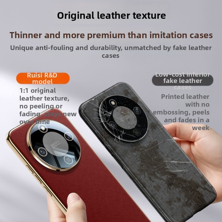 Ādas aizsarg vāciņš priekš Honor X70 – pilna kameras aizsardzība, krišanas pretestība, skrāpējumu izturība, karstās preses beigu apdare