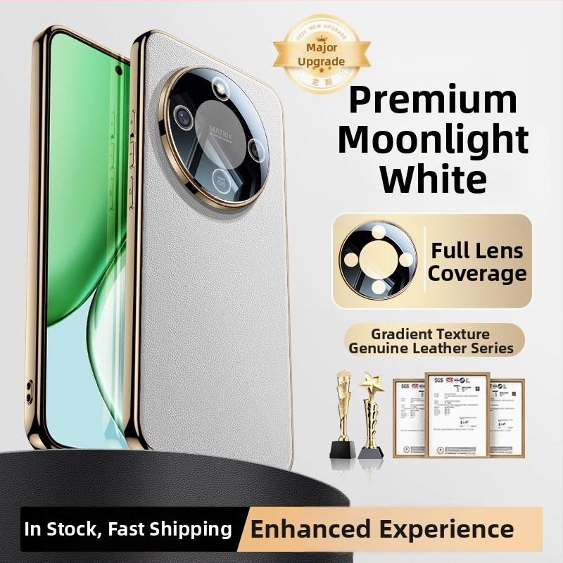 Ādas aizsarg vāciņš priekš Honor X70 – pilna kameras aizsardzība, krišanas pretestība, skrāpējumu izturība, karstās preses beigu apdare