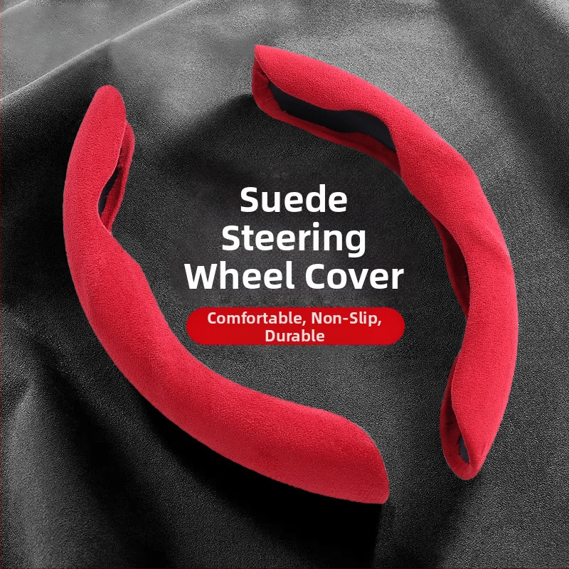 Automašīnas stūres pārsegs – ultra plāns, pretslīdēšana, mākslīgā āda ar suedes efektu, nodilumizturīgs, visu sezonu, sporta stils, universāla piemērošana