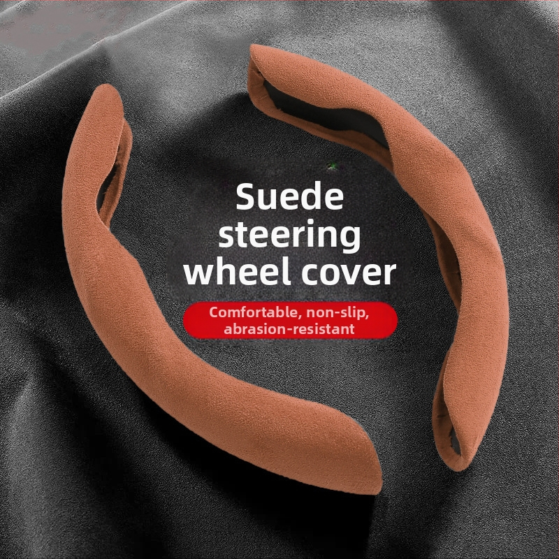 Automašīnas stūres pārsegs – ultra plāns, pretslīdēšana, mākslīgā āda ar suedes efektu, nodilumizturīgs, visu sezonu, sporta stils, universāla piemērošana