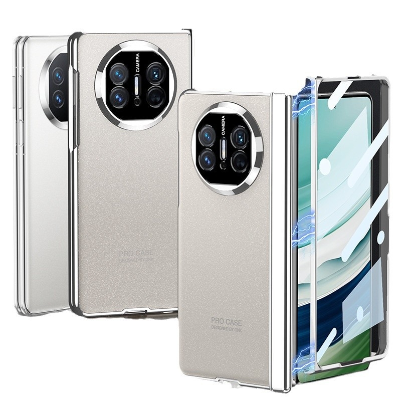 Huawei MateX5 viedtālruņa vāciņš – pilnīgs minimālistisks stils, elektroplatinga materiāls, matēta apdare, kritienizturīgs, piemērots Huawei