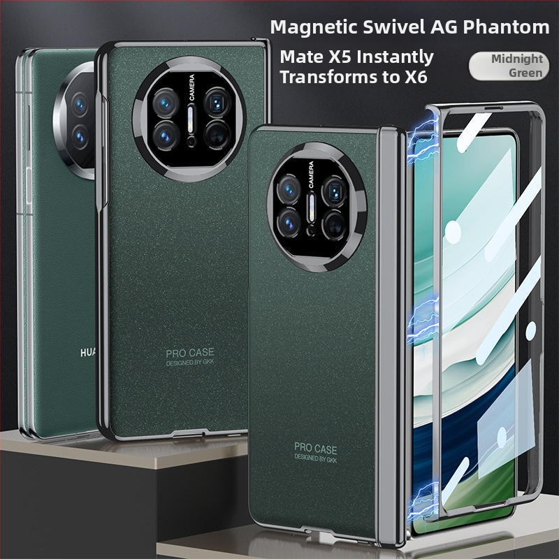 Huawei MateX5 viedtālruņa vāciņš – pilnīgs minimālistisks stils, elektroplatinga materiāls, matēta apdare, kritienizturīgs, piemērots Huawei