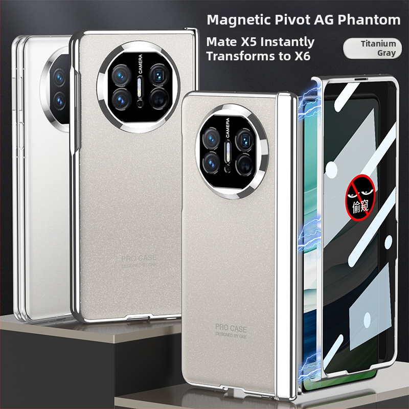 Huawei MateX5 viedtālruņa vāciņš – pilnīgs minimālistisks stils, elektroplatinga materiāls, matēta apdare, kritienizturīgs, piemērots Huawei