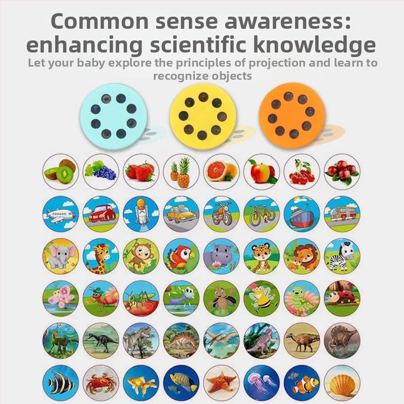 Projekčná svetelná hračká pre predškolák – ranné vzdelávanie, rozpoznávanie tvarov a učenie číslic; plastová konštrukcia.