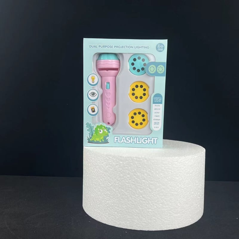Jucărie cu proiecție – lanternă pentru educație timpurie, cu recunoaștere de forme și învățarea numerelor; construcție din plastic.