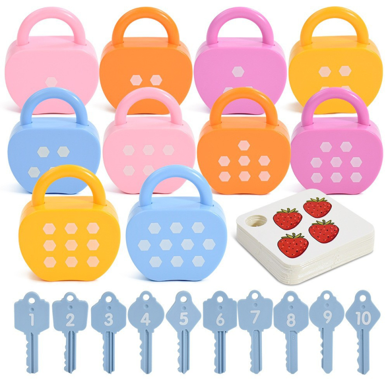 Kongming zár – Oktató fejlesztő játék számok és betűk, műanyag, 13×3.5×21 cm, OEM logó, 0–3 év