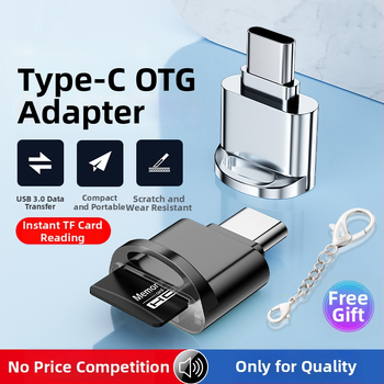 Mini metallist kaardi lugeja Type-C, kiire OTG 3.0 adapter TF mälukaardile, ühildu Huawei Androidiga