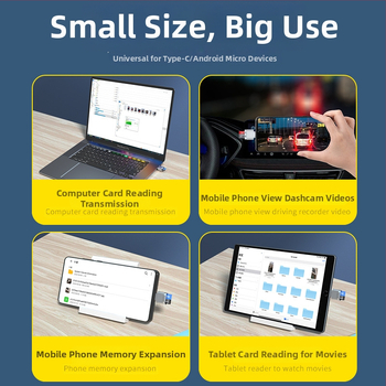 Mini metallist kaardi lugeja Type-C, kiire OTG 3.0 adapter TF mälukaardile, ühildu Huawei Androidiga