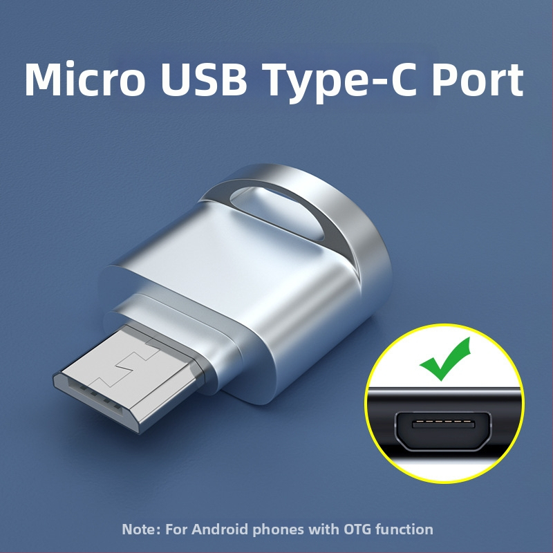 Mini metallist kaardi lugeja Type-C, kiire OTG 3.0 adapter TF mälukaardile, ühildu Huawei Androidiga
