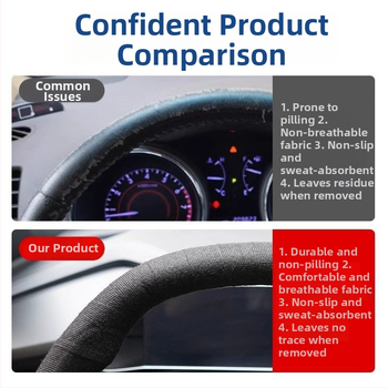 Stūres rata pārsegs ar ziemas pūka materiālu siltumam, nolietojuma labošanai, izturīgs pret nodilumu un neslīdošs, īsta āda virsmai Benyida transportlīdzekļiem