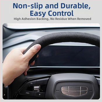 Stūres rata pārsegs ar ziemas pūka materiālu siltumam, nolietojuma labošanai, izturīgs pret nodilumu un neslīdošs, īsta āda virsmai Benyida transportlīdzekļiem